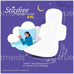 Stayfree Dry Max All Night Ultra Dry Xxl Sanitary Pads 28