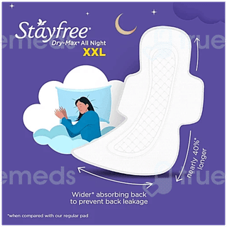 Stayfree Dry Max All Night Ultra Dry Xxl Sanitary Pads 28