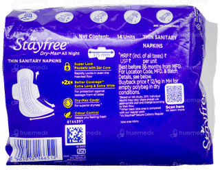 Stayfree Dry Max Xxl All Night Ultra Dry Sanitary Pad 14