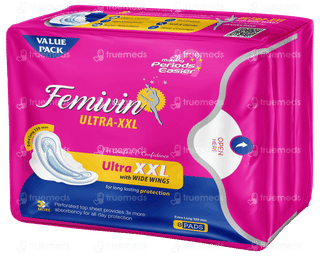 Femivin Ultra Xxl With Wide Wings Sanitary Pads 8