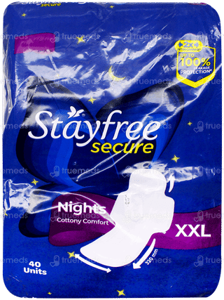 Stayfree Secure Nights Cottony Comfort Xxl Sanitary Pads 40