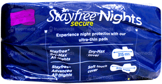 Stayfree Secure Nights Cottony Comfort Xxl Sanitary Pads 40
