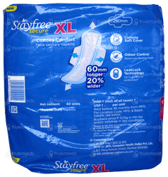 Stayfree Secure Cottony Comfort Xl Sanitary Pads 40