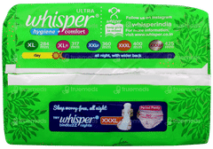 Whisper Ultra Hygiene + Comfort With Soft Wings Xl + Sanitary Pads 44 +4 Pads Free