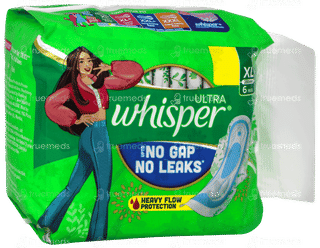 Whisper Ultra Upto No Gap No Leaks Xl Sanitary Pads 6