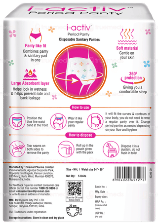 I-activ M-l Disposable Period Panty 5