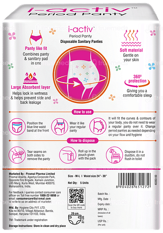I Activ M To L Disposable Period Panty 5