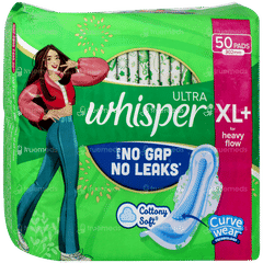 Whisper Ultra Upto No Gap No Leaks Xl+ Sanitary Pads 50