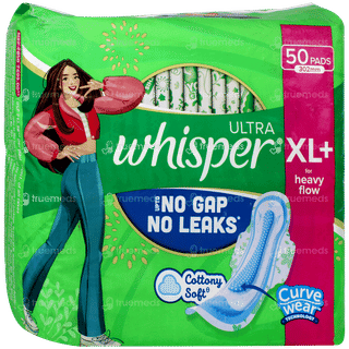 Whisper Ultra Upto No Gap No Leaks Xl+ Sanitary Pads 50