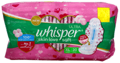 Whisper Ultra New Soft Skin Love Xl Sanitary Pads 30