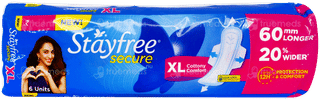 Stayfree Secure Cottony Comfort Xl New Sanitary Pads 6