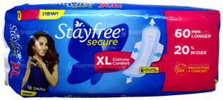 Stayfree  Secure Cottony Comfort Xl New Sanitary Pads 18