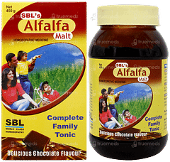 Sbls Alfalfa Malt Chocolate Flavour 450gm Sbls Alfalfa Malt Chocolate Flavour 450gm