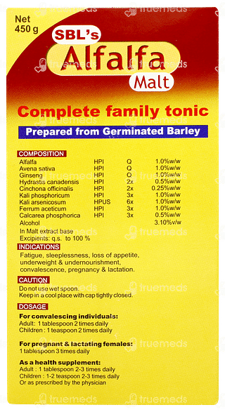 Sbl Alfalfa Malt Chocolate Flavour Tonic 450gm