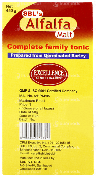 Sbl Alfalfa Malt Chocolate Flavour Tonic 450gm