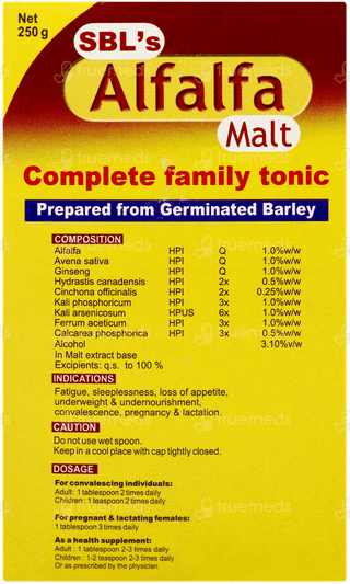Sbls Alfalfa Malt Chocolate Flavour Complete Family Tonic 250gm