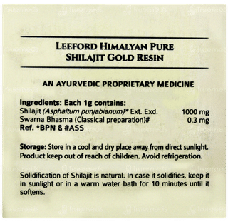 Leeford Shilajit Gold Resin With Swarna Bhasma 20gm