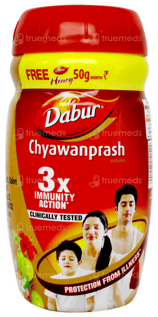 Dabur Chyawanprash 3x Immunity Action 500gm With Dabur Honey 50gm Free