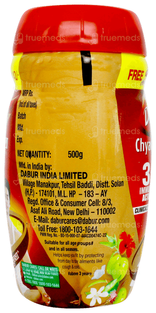 Dabur Chyawanprash 3x Immunity Action 500gm With Dabur Honey 50gm Free