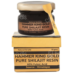 Vigini Natural Actives Hammer King Gold 60% Fulvic Acid Pure Shilajit Resin 20Gm Vigini Natural Actives Hammer King Gold 60% Fulvic Acid Pure Shilajit Resin 20Gm