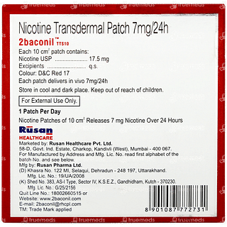 2baconil Tts10 7mg Nicotine Transdermal Patch 7