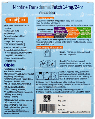 Nicotex 14mg Nicotine Transdermal Patch 7