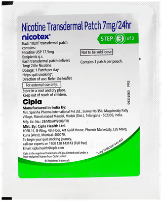 Nicotex 7Mg Nicotine Transdermal Patchs 7