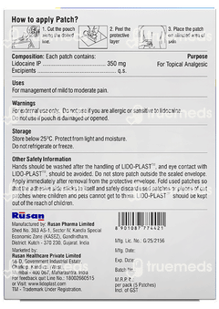Lido Plast 350mg Patches 5