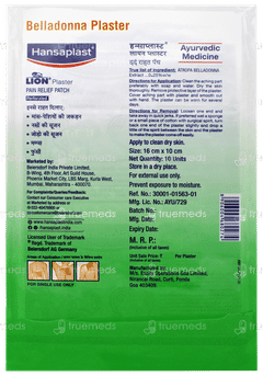 Hansaplast Lion Plaster 16cm X 10cm Pain Relief Patch Sheets 10
