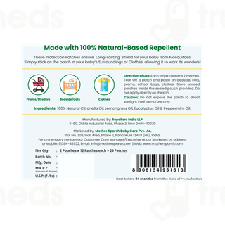 Mother Sparsh Mosquito Repellent Waterproof Patches 24
