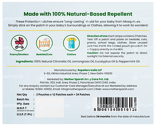 Mother Sparsh Mosquito Repellent Waterproof Patches 24