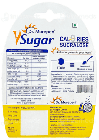 Dr Morepen Ysugar Pellets 100