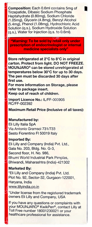 Mounjaro 5mg Kwikpen 2.4ml