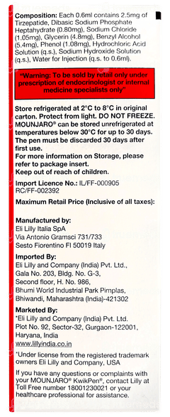 Mounjaro 2.5mg Kwikpen 2.4ml