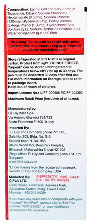 Yurpeak 2.5mg Kwikpen 2.4ml