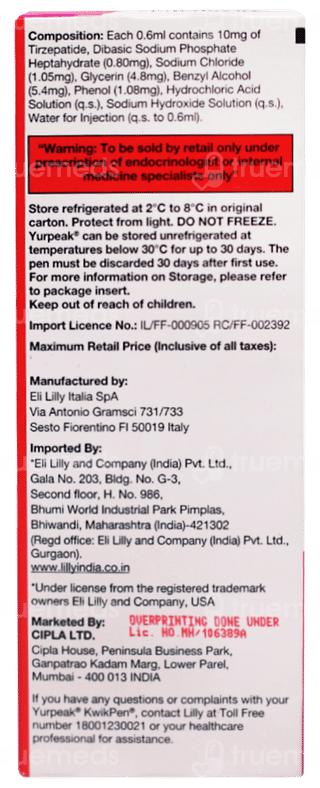 Yurpeak 10mg Kwikpen 2.4ml