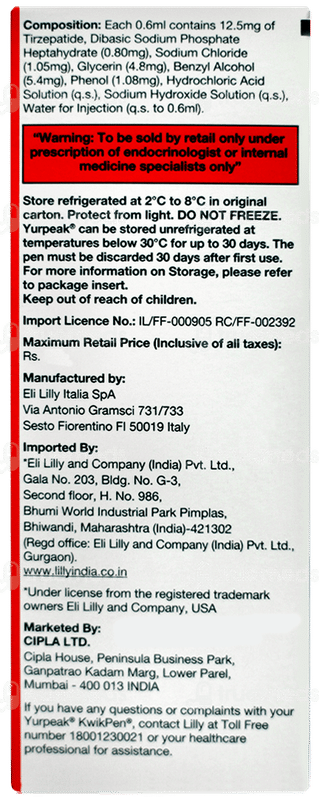 Yurpeak 12.5mg Kwikpen 2.4ml