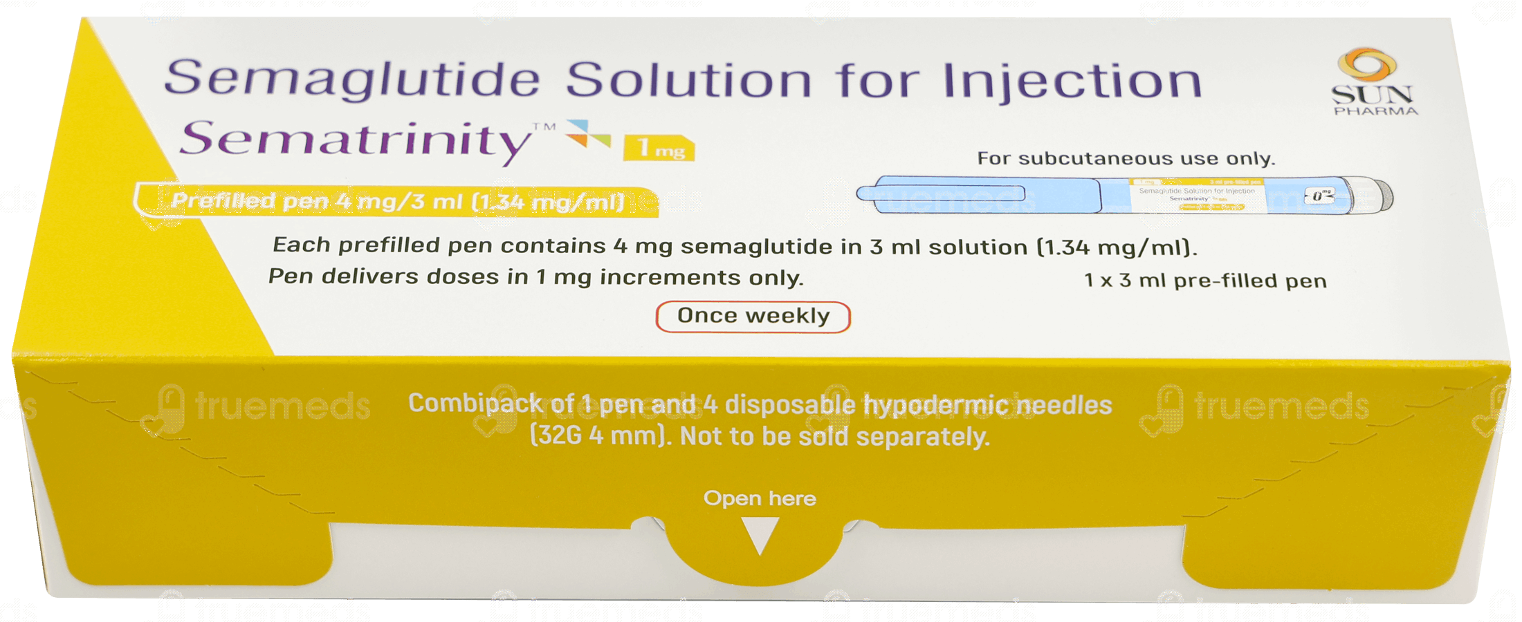Sematrinity 1mg Combipack Pre Filled Pen 3ml With Disposable Hypodermic Needles 4 - Uses, Side Effects, Dosage, Price