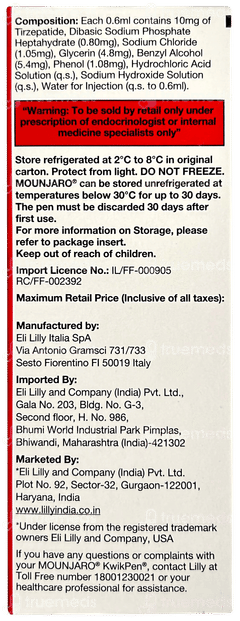 Mounjaro 10Mg Kwikpen 2.4Ml
