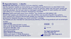 Novofine Needle 31g 6 Mm Pack Of 100 Novofine Needle 31g 6 Mm Pack Of 100