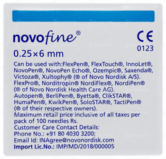 Novofine Needle 31g 6 Mm Pack Of 100 Novofine Needle 31g 6 Mm Pack Of 100