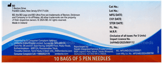 Bd Ultra Fine Iii 5Mm 31G Mini Pen Needle 5