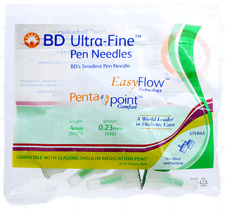 Bd Ultra Fine Pen Needle Easyflow Technology Penta Point Comfort 4mm 32g 5