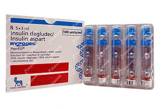 Ryzodeg Penfill 100iu Cartridges 3ml Pack Of 5 Injections