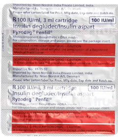 Ryzodeg Penfill 100Iu Cartridges 3Ml Pack Of 5 Injections Ryzodeg Penfill 100Iu Cartridges 3Ml Pack Of 5 Injections