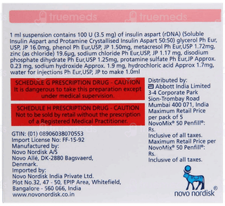 Novomix 50 Penfill 3Ml Pack Of 5 Injections