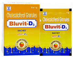 Bluvit D3 Orange Flavour No Sugar Granules 1gm