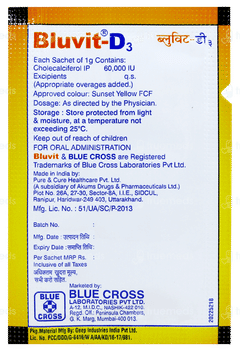 Bluvit D3 Orange Flavour No Added Sugar Sachet 1gm