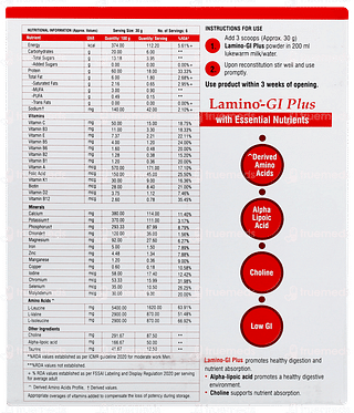 Lamino Gi Plus Vanilla Flavour Powder 200 GM