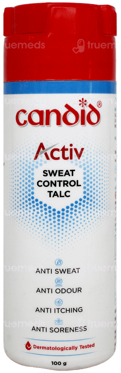 Candid Activ Sweat Control Talc 100Gm Candid Activ Sweat Control Talc 100Gm